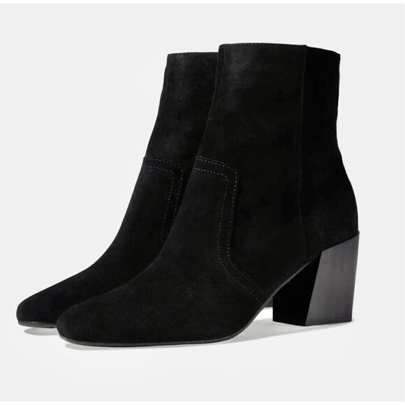 Blondo Boots Size‎ 9.5 Black Suede Waterproof Sadie Ankle Booties Block Heel NEW - Picture 1 of 10